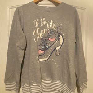 Disney Light Gray Cinderella Crewneck sweatshirt with White Logo